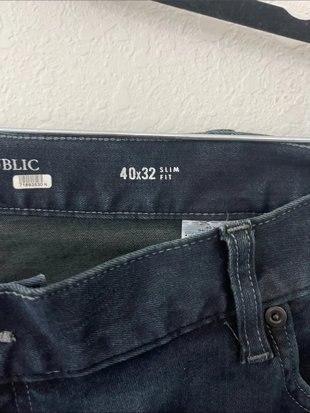 Banana Republic Traveler Jeans Mens 40x32 Slim Fit Dark Wash Stretch Denim